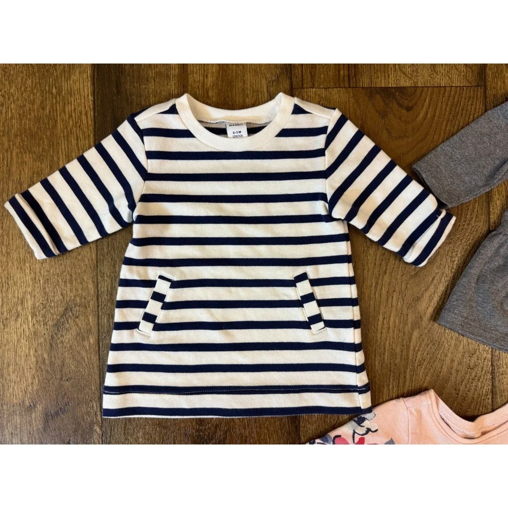 Old Navy Baby Girl Fall Dresses 0/3 Months Long‎ Sleeved Lot Outfits Bundle